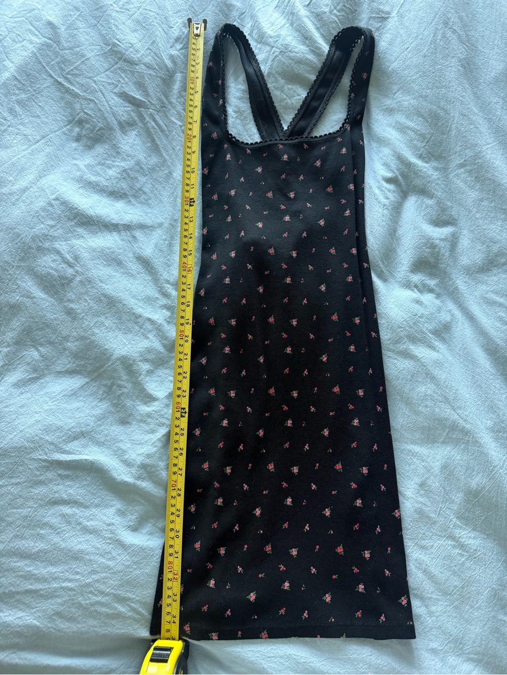 Rouje Black Slip Dress with Pink Floral Print